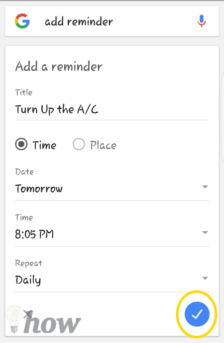 Google Now Reminder 