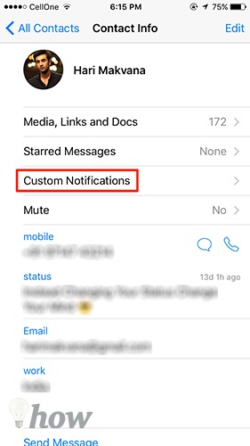 Custom Ringtone for a WhatsApp