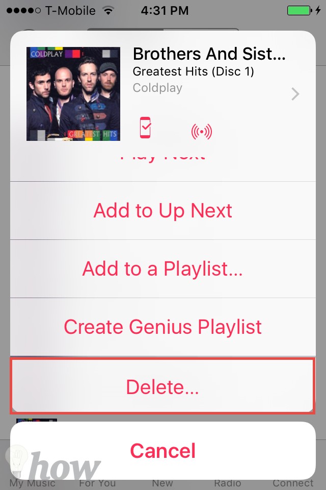 Delete Music on iPhone