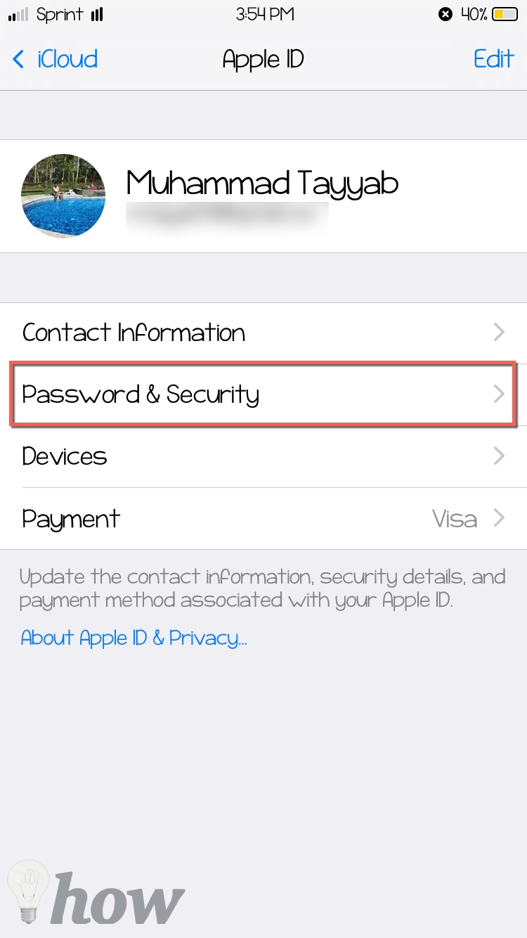 change iTunes password 