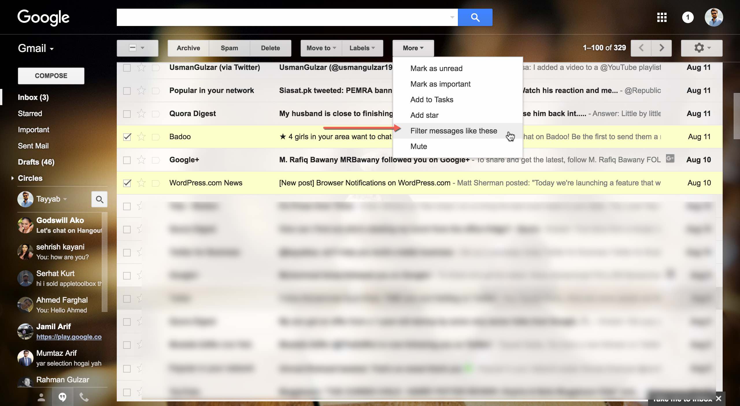 block emails on Gmail