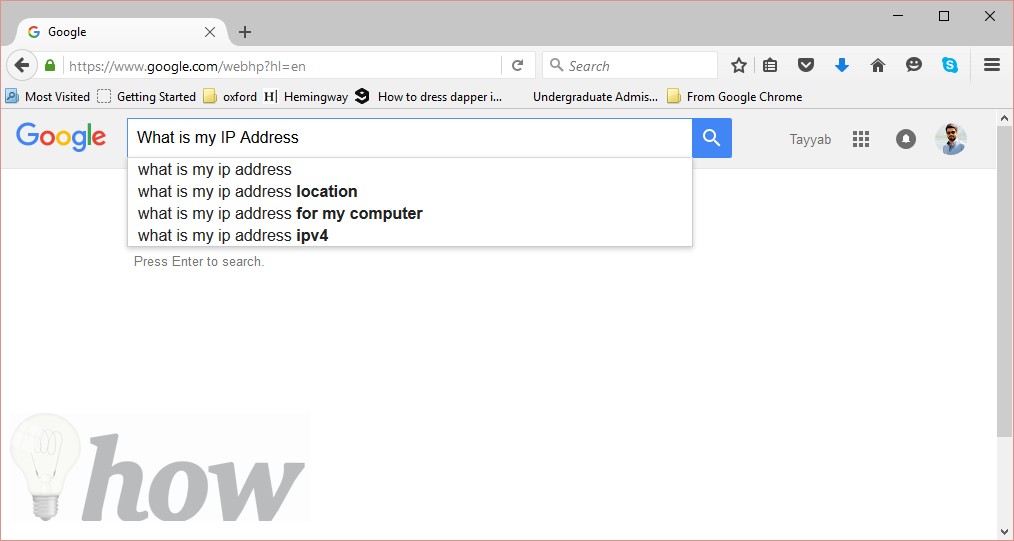 How to find your IP address 