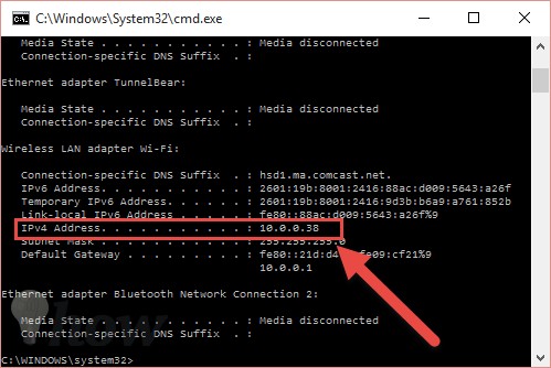 How to find your IP address 