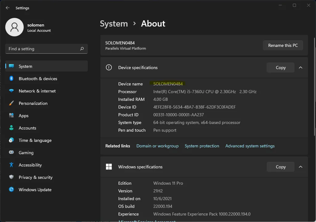 control panel as an administrator