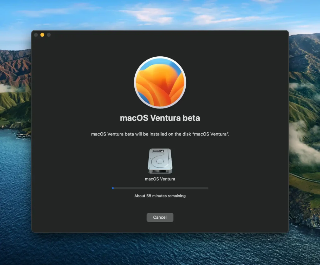 Install macOS 13 Ventura Beta