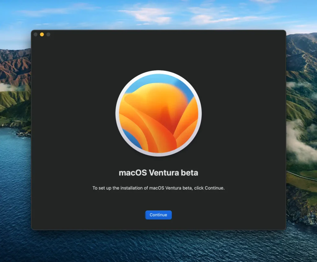 Install macOS 13 Ventura Beta