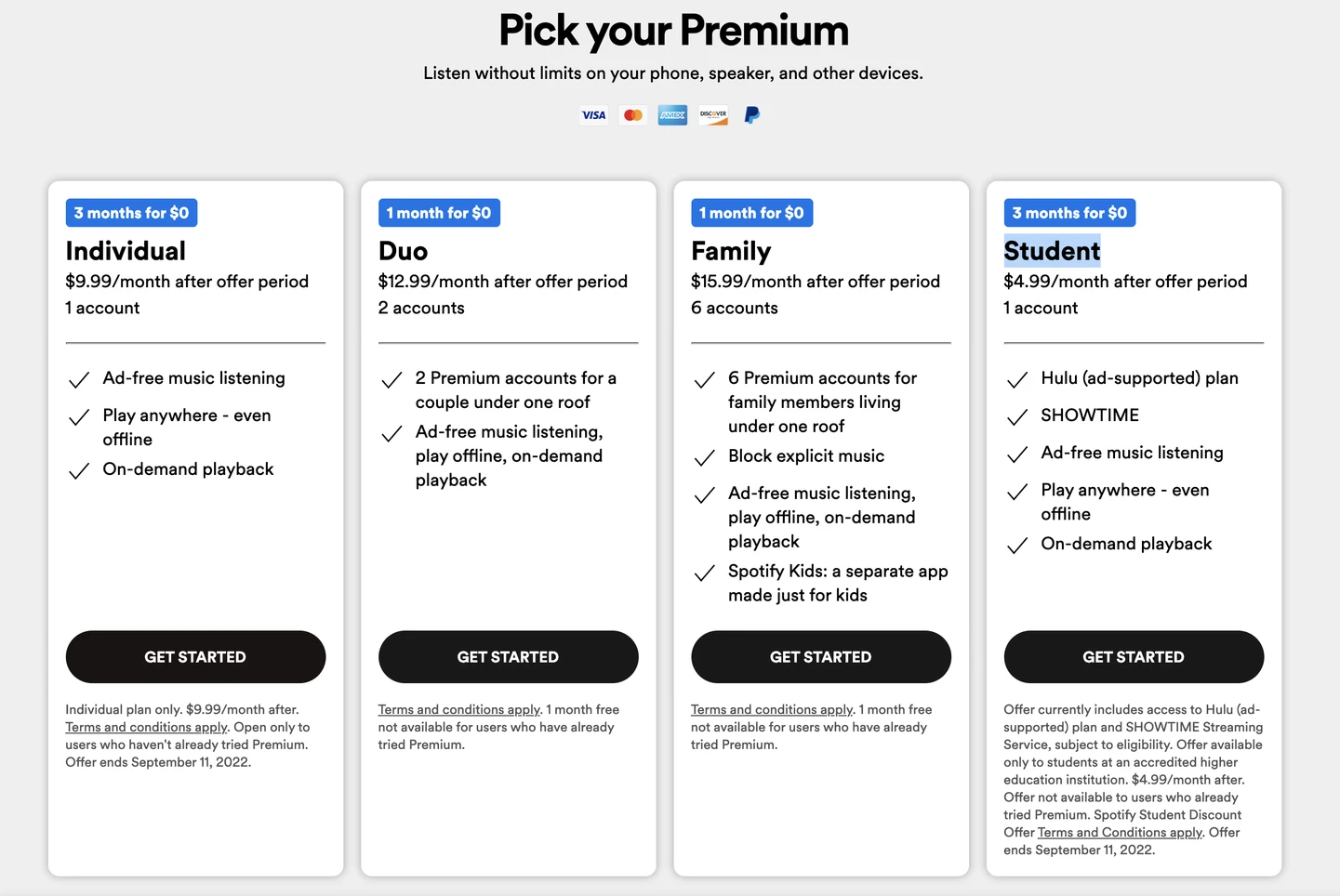 spotify pricing