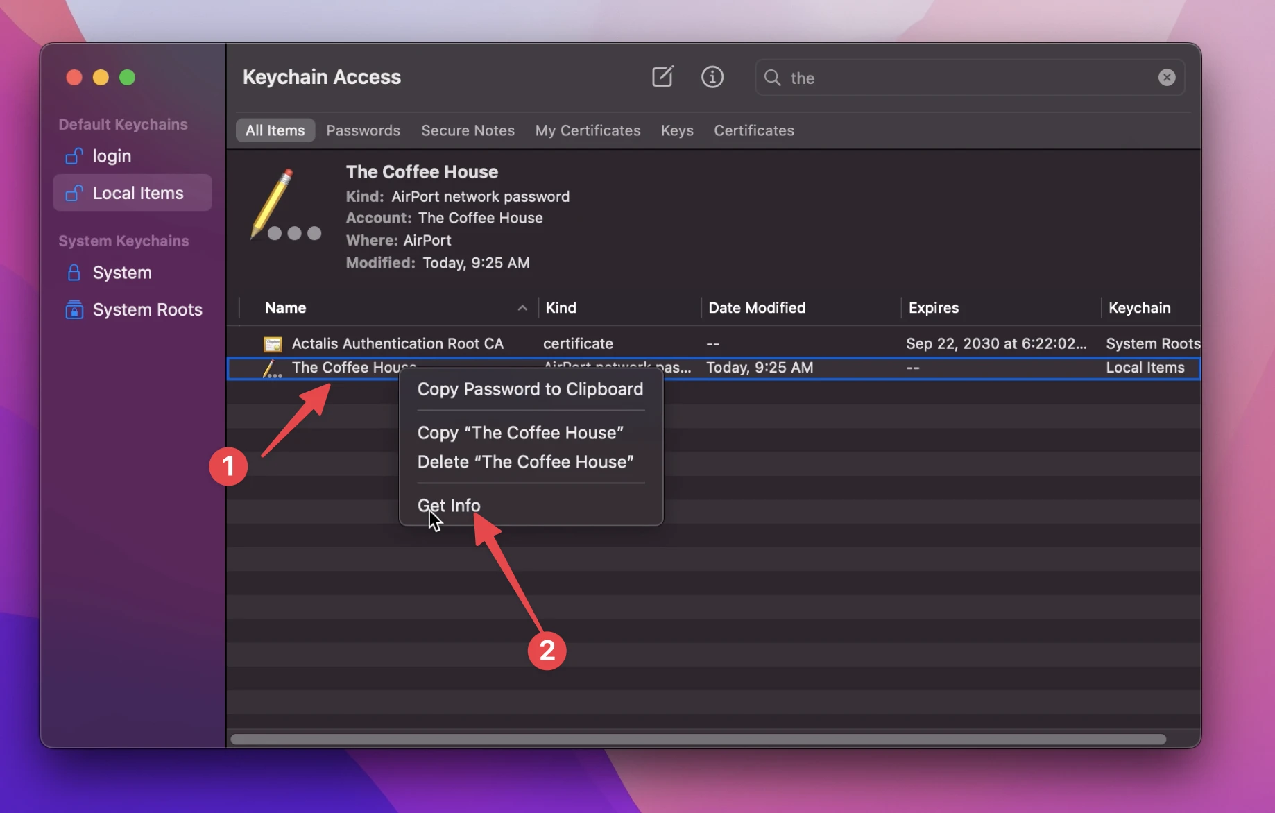 macos ventura wifi password