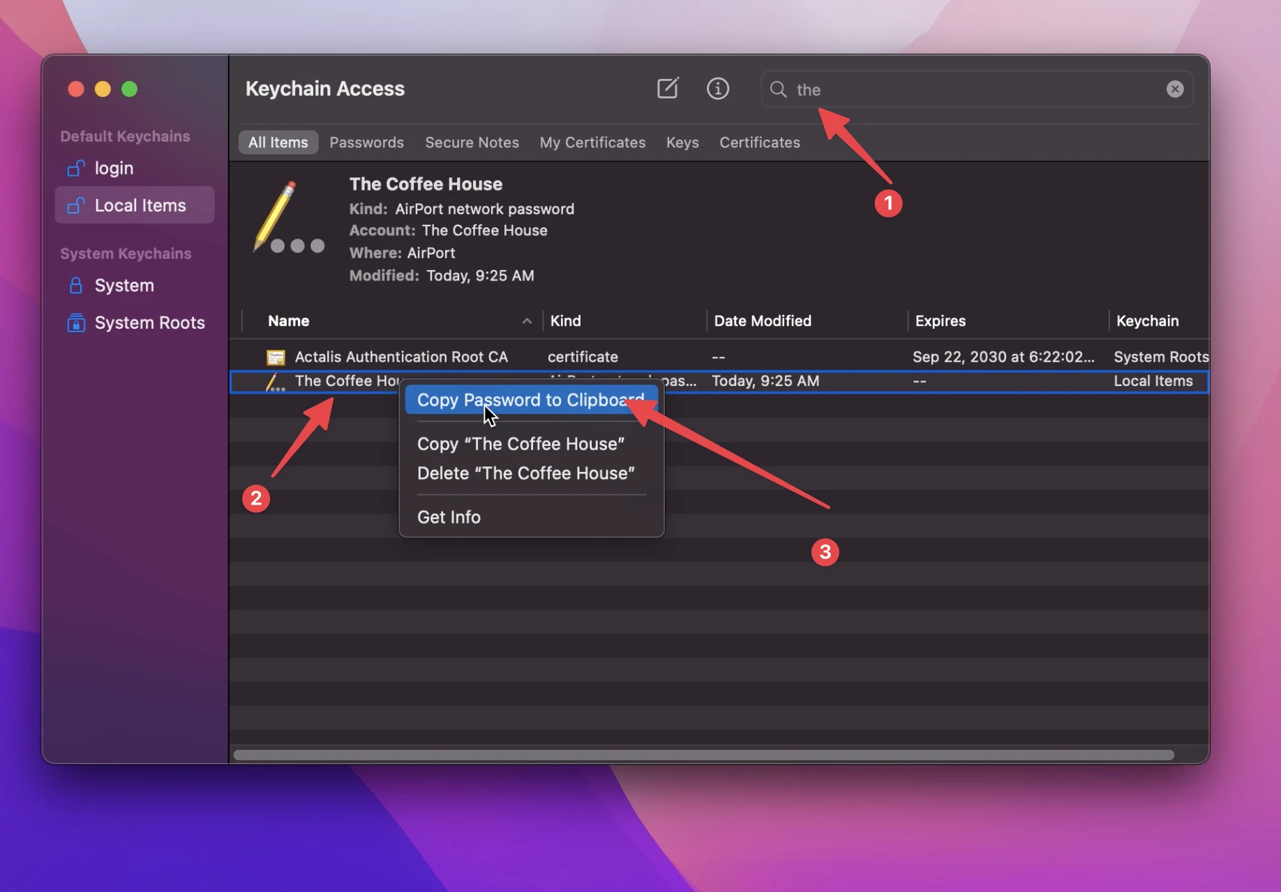 macos ventura wifi password